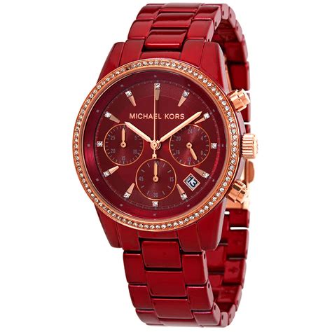 michael kors red band womens watch|Michael Kors silicone watch band.